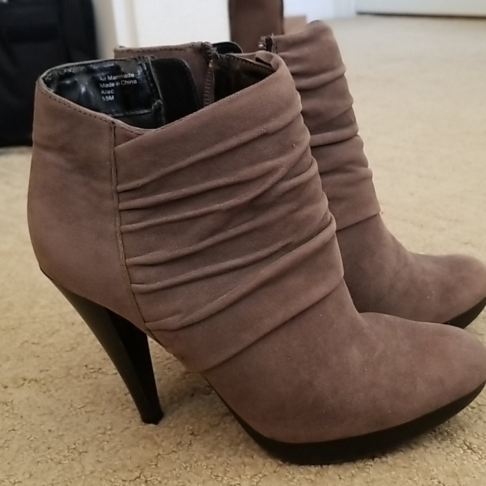 Suede heeled booties